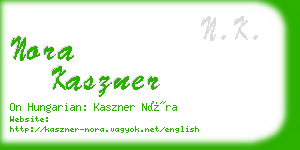 nora kaszner business card